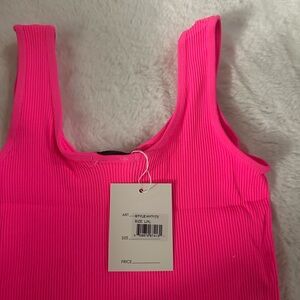 Vibrant Pink Ribbed Tank Top